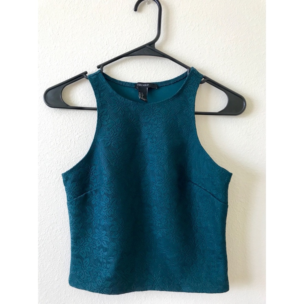 FOREVER21 DARK GREEN TOP